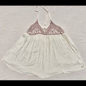 Flowy boho embroidered tank top